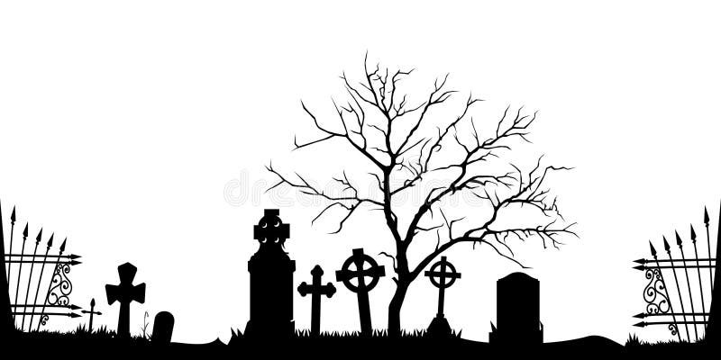 Árbol solitario en un cementerio antiguo