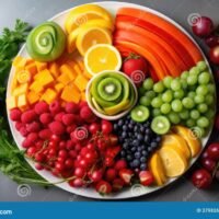 plato-de-frutas-y-verduras-frescas-con-una-variedad-colores-creados-ai-generativo-279826572